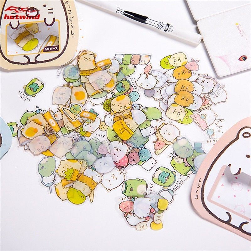 50Pcs Sticker Desain Lucu Sticker Sumikko Gurashi jepang sticker buku sticker multifungsi scrapbook