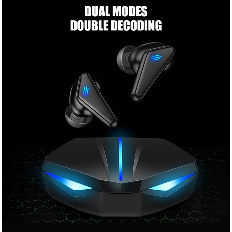 [COD] Wireless Gaming Headset Bluetooth 5.1 Earphone Full Bass Noise Cancelling Earbuds HiFi Stereo Handsfree