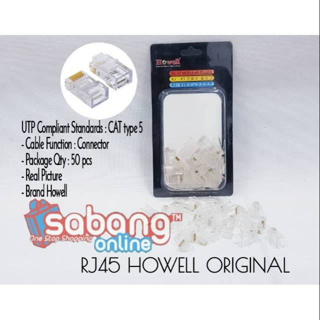 RJ45 HOWELL CAT 5 / KONEKTOR RJ45 CAT 5