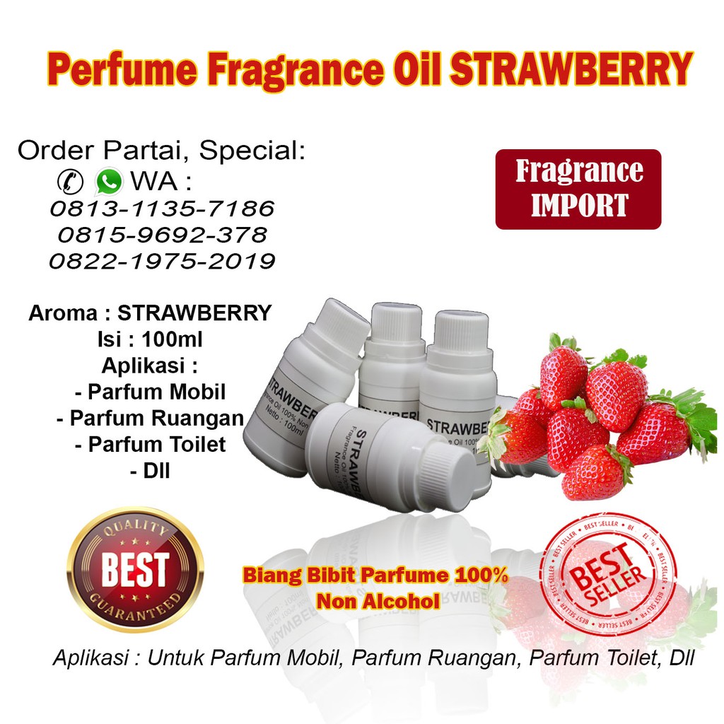 Bibit Biang Parfum Aroma STRAWBERRY 100ml / Parfum STRAWBERY / PENGHARUM STRAWBERRY / STRAWBERRY