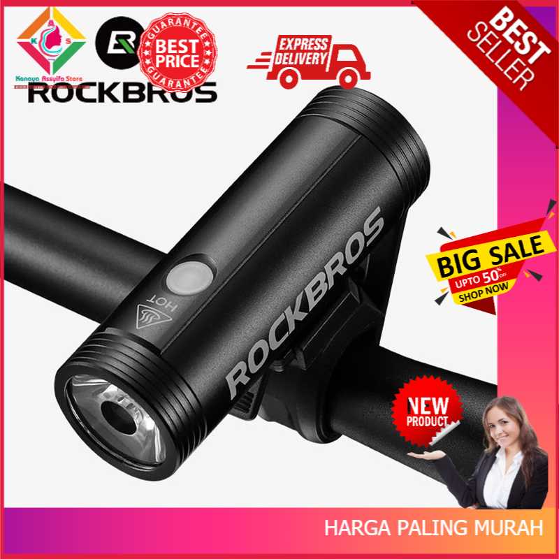 Lampu Sepeda / Lampu Depan Sepeda / Senter Sepeda / Lampu Sepeda Rockbros Lampu Sepeda USB Rechargeable 2000mAh 400 Lumens - R1-400