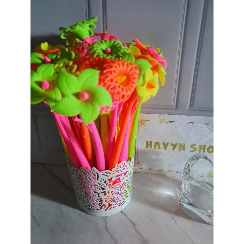 (12pc) pen gel bunga/gel pen bunga/gel murah/pen inul-1