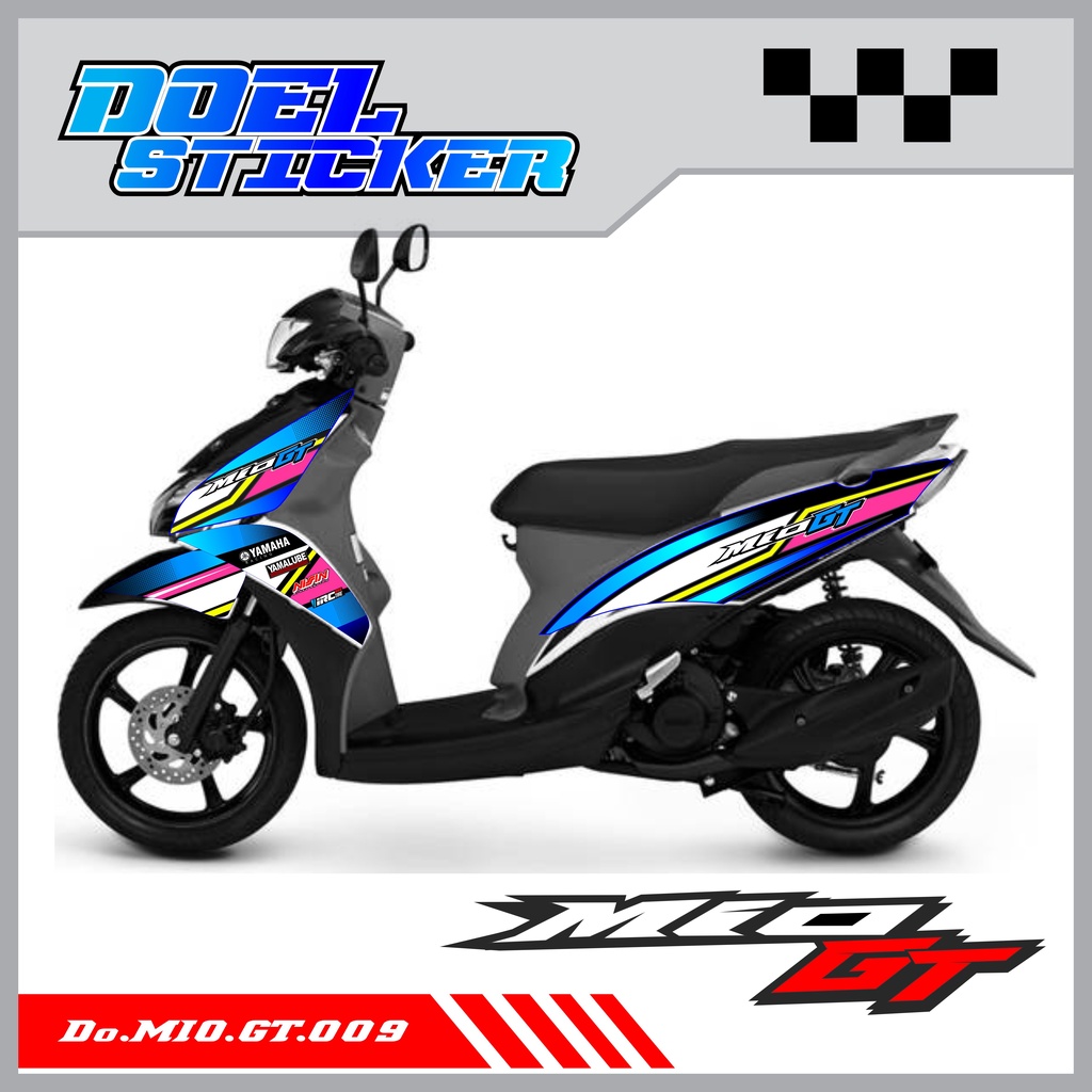 STICKER STRIPING MIO GT - STICKER STRIPING LIST VARIASI HOLOGRAM , CROME MIO GT DOEL 009