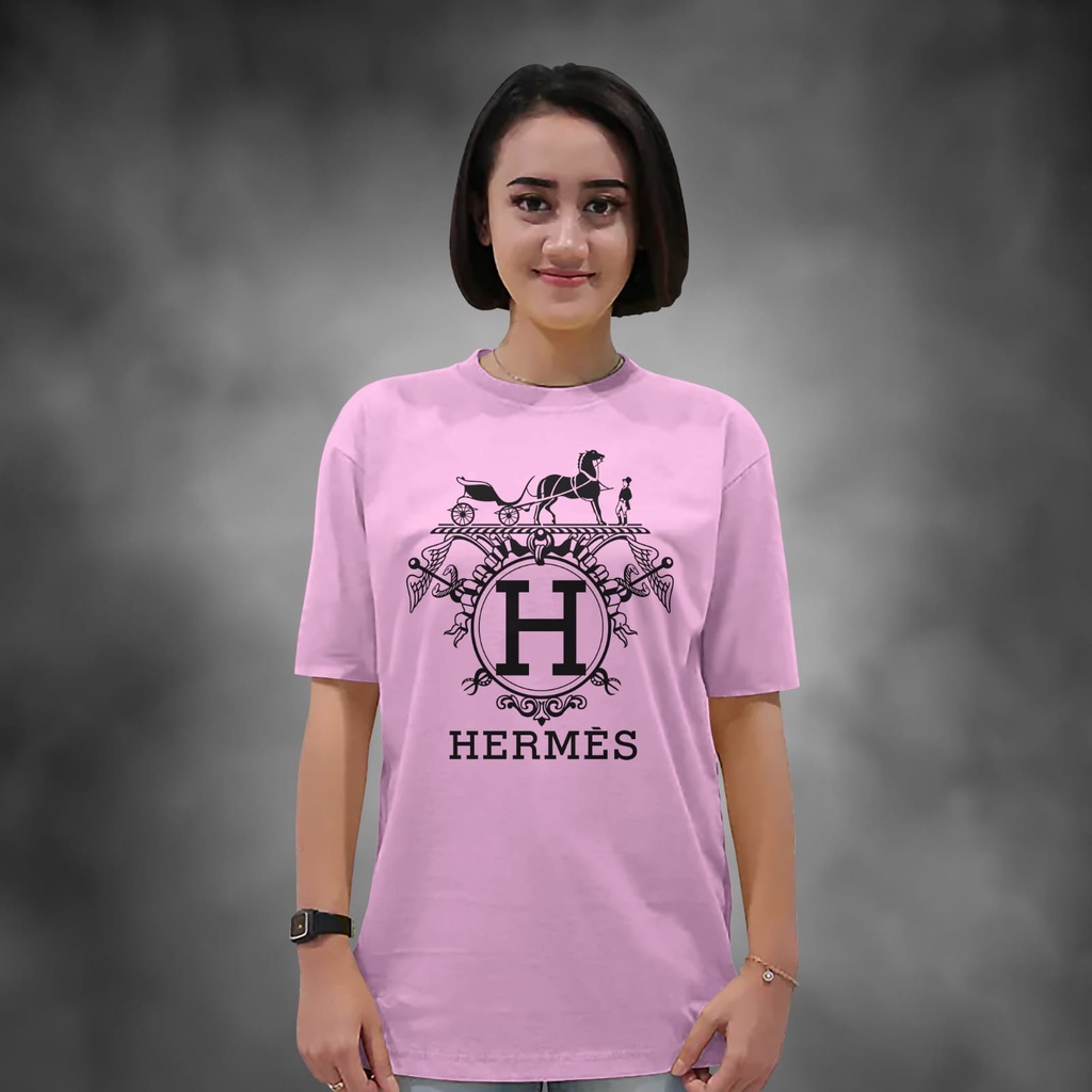 Kaos Wanita Lengan Pendek Hermess Warna Putih Atasan