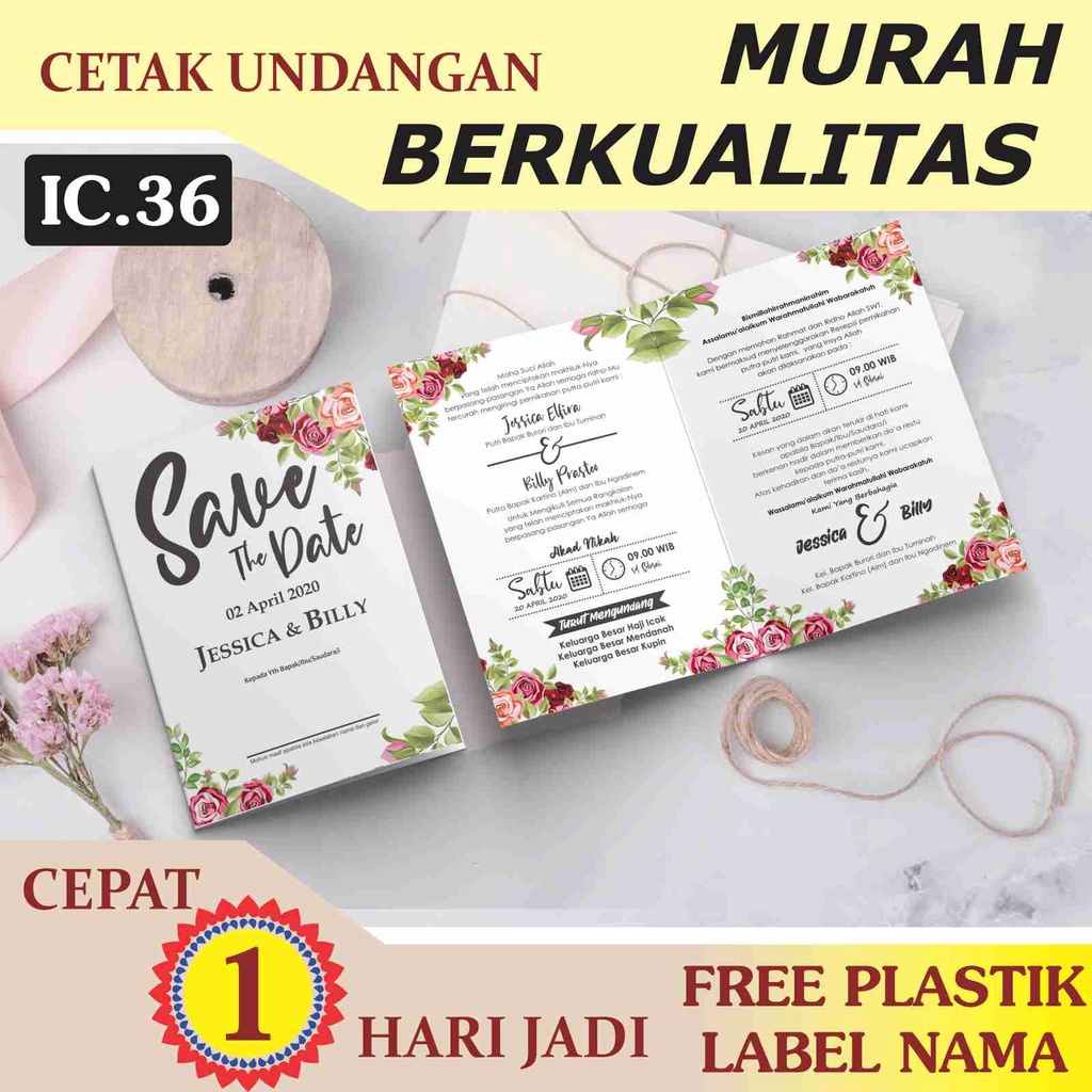 UNDANGAN PERNIKAHAN & KHITAN RUSTIC, ELEGAN, UNDANGAN CUSTOM,  UNDANGAN MURAH, FOTO WARNA, MODERN VI