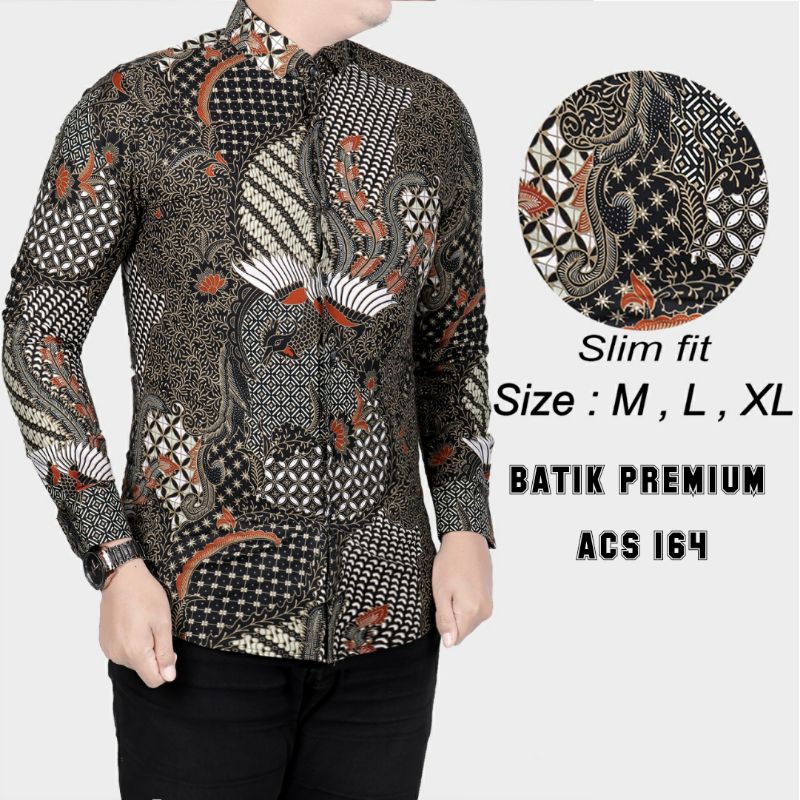 HEM KEMEJA BATIK PRIA SLIM FIT LENGAN PANJANG COLINDION BEST SELLER CBL849