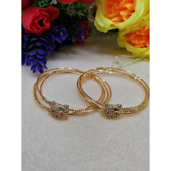 Fourfashion Gelang Tangan Motif Ring HK Lapis Emas PAI05