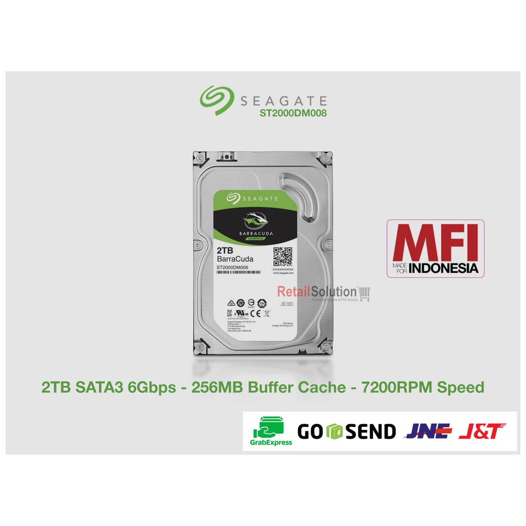 HDD Seagate Barracuda 2TB 7200RPM 3.5&quot; SATA III MFI - HDD Internal PC