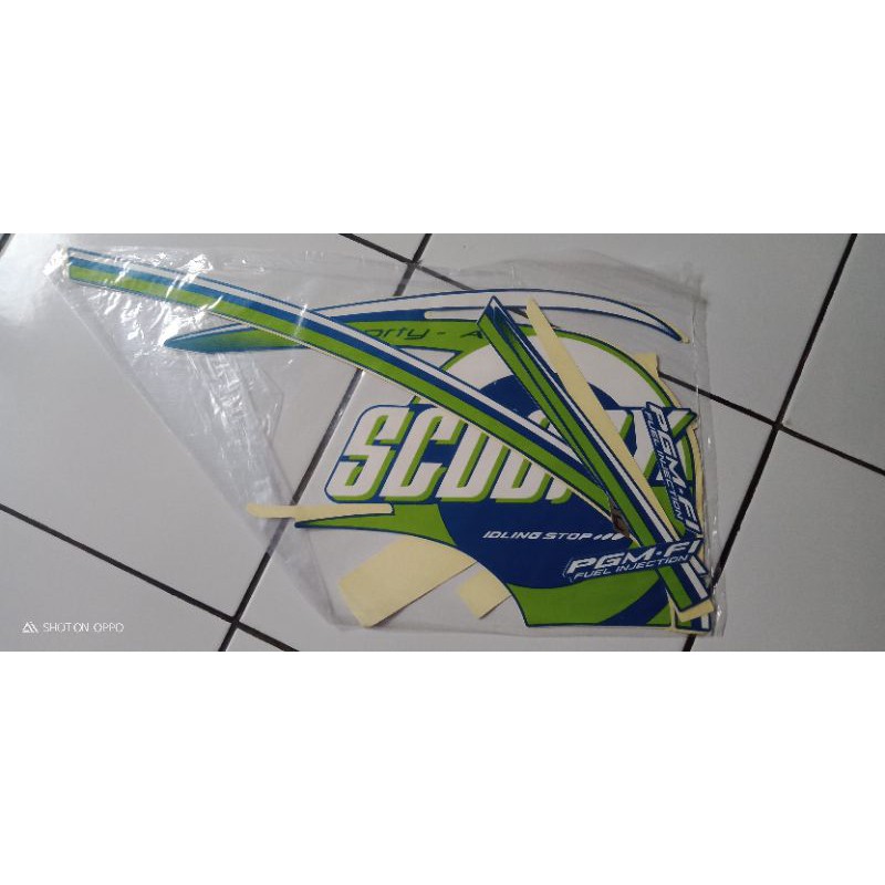Striping Scoopy fi 2015 biru putih
