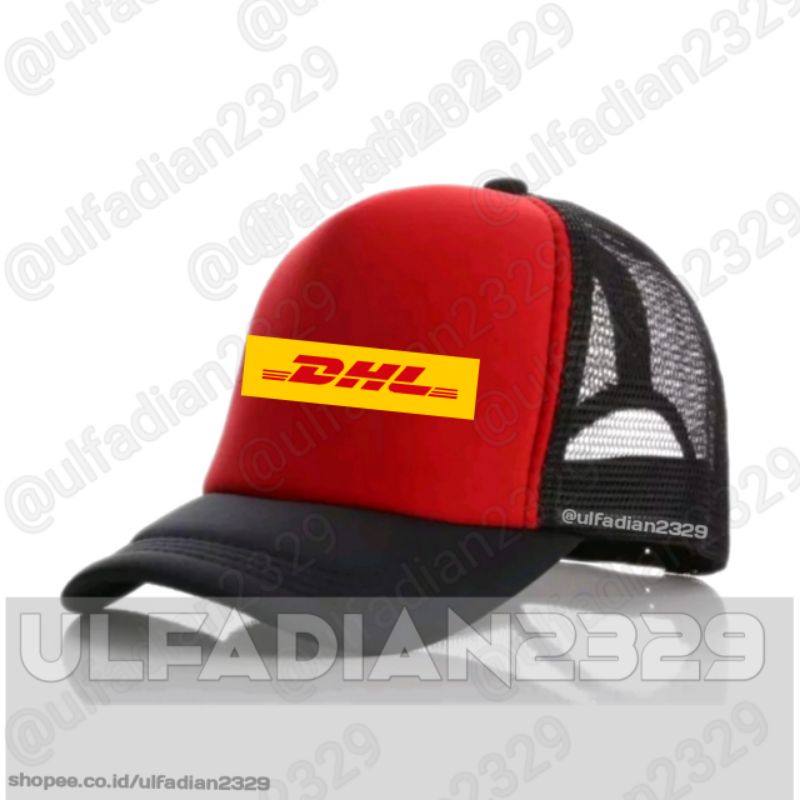 Topi DHL Express Trucker- Hat Trucker DHL Express Red Black