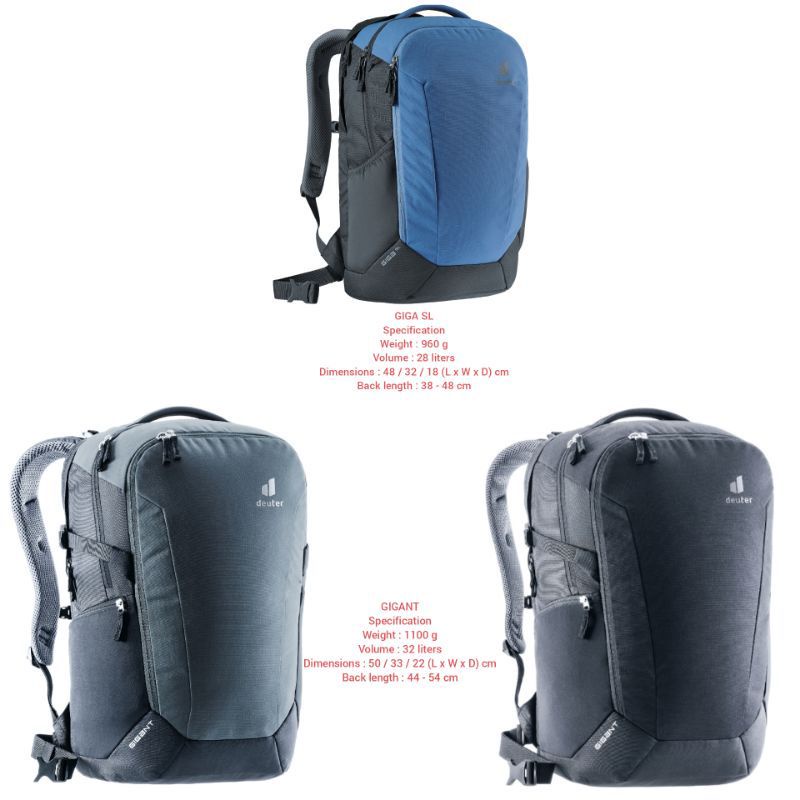 TENDAKI •Tas Deuter Lifestyle Daypack Giga - Gigant - Walker 24 - Cotogy - Innsbruck - Aviant Carry On 28 •Tas Daypack