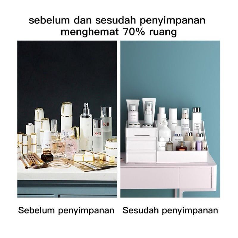 RAK KOSMETIK 2 LACI MULTIFUNGSI TEMPAT PENYIMPANAN MAKE UP