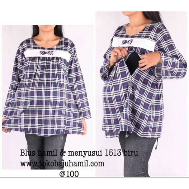 Baju Hamil 1513 Navy Menyusui