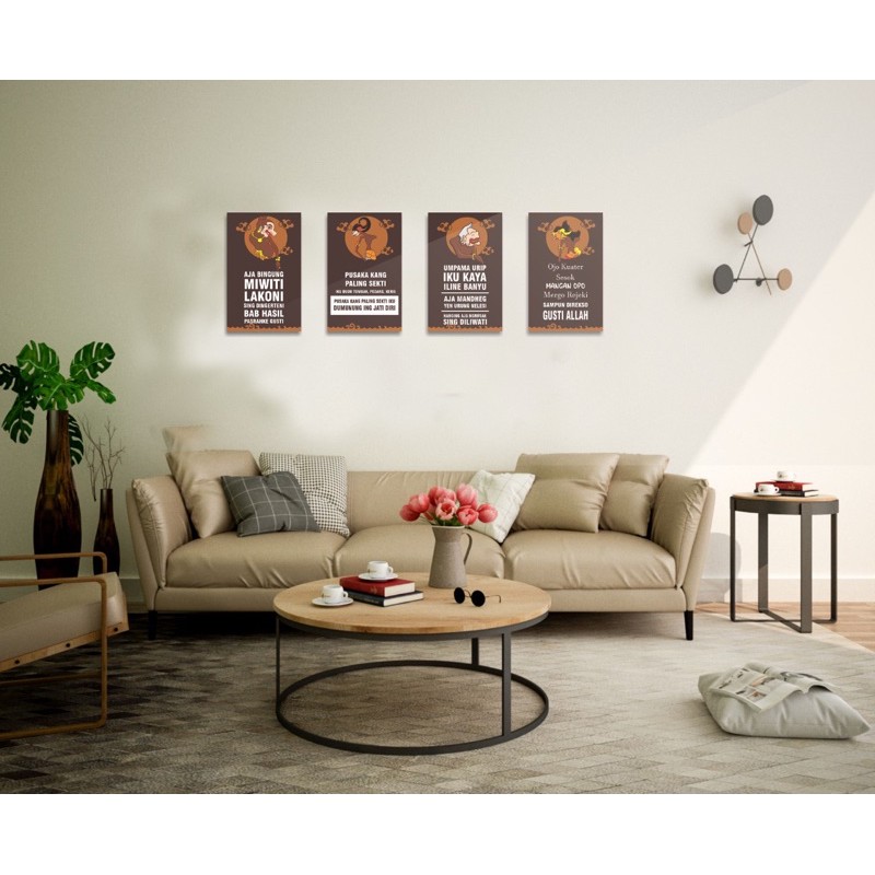 Wall Decor Hiasan Pajangan Dinding Quotes Kata Motivasi Punakawan Jawa Dekorasi Rumah Kamar Cafe