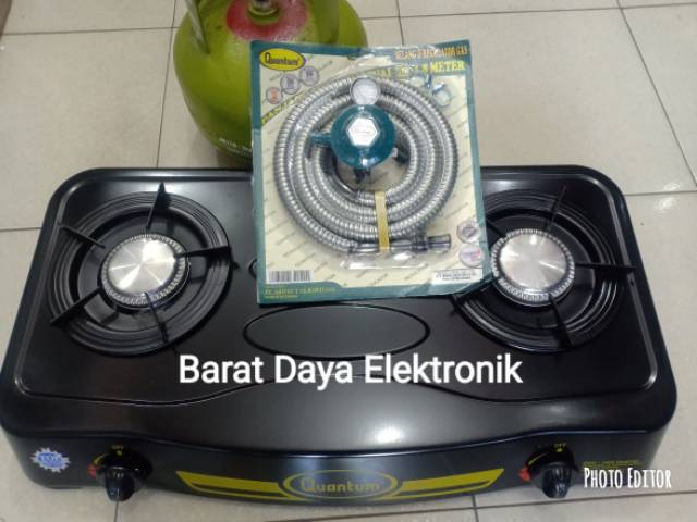 Paket Kompor Quantum+Slang paket Regulator Quantum+Tabung Gas Melon 3 kg isi full