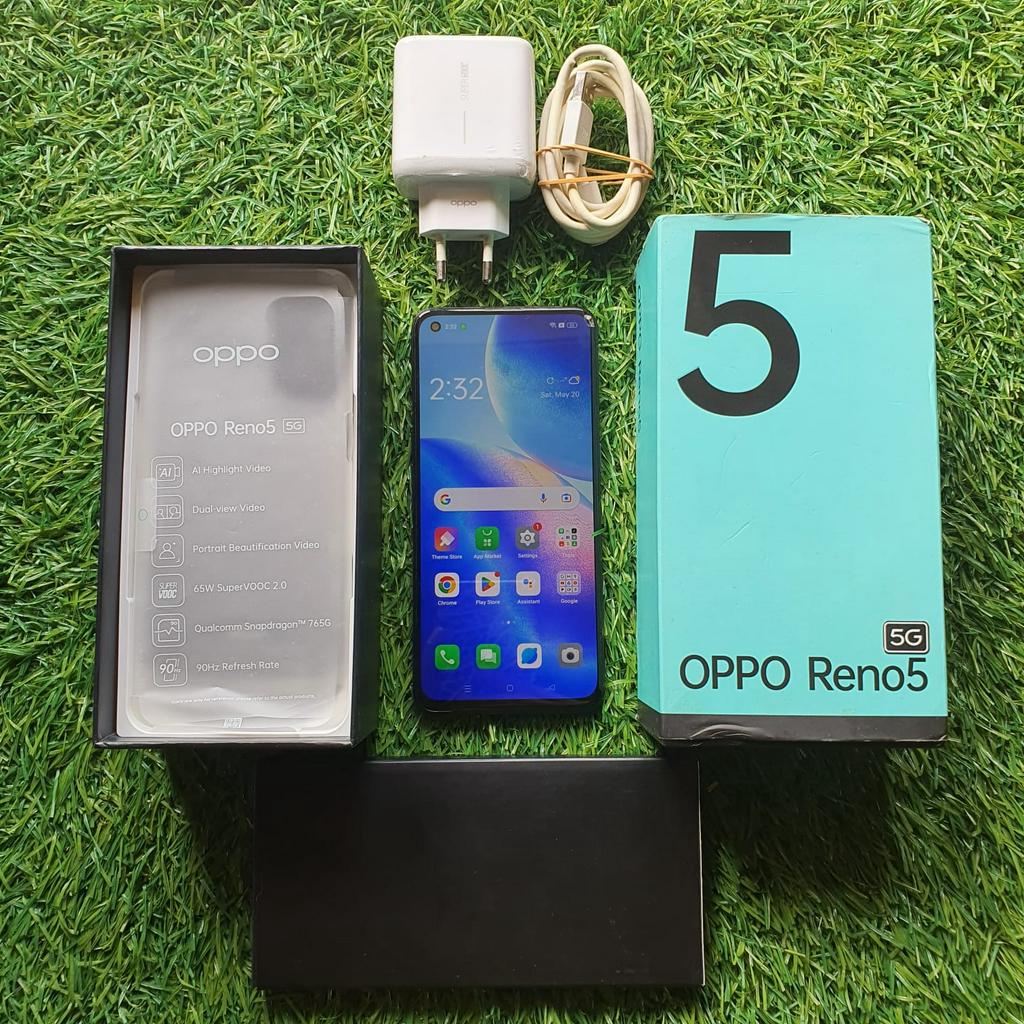 OPPO RENO 5 5G SECOND 8/128 GB HP SECOND HANDPHONE SECOND HP SEKEN HP BEKAS HP MURAH