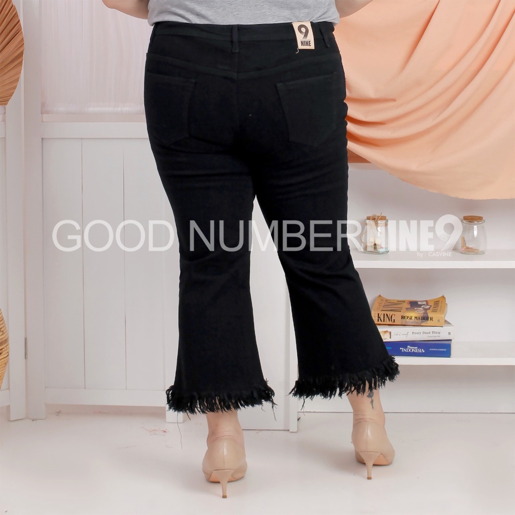 CELANA JEANS CUTBRAY RAWIS DARKBLUE BLACK BIGSIZE JUMBO 11107 ADA 35-38