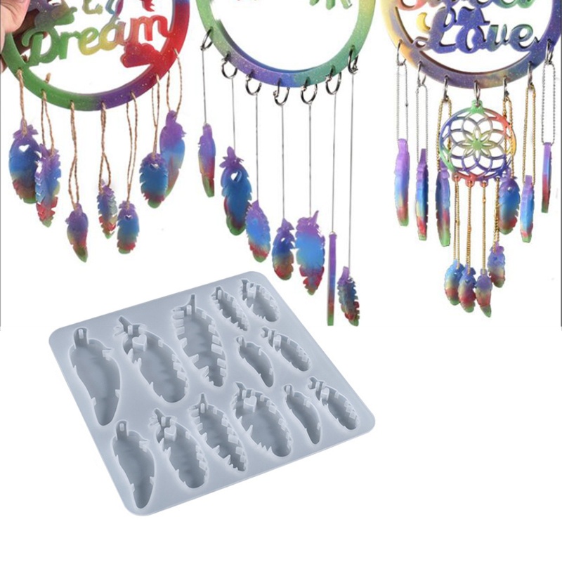 Siy Bulu Cetakan Silikon DIY Xmas Wind Bell Resin Cetakan Gantungan Kunci Anting Cetakan