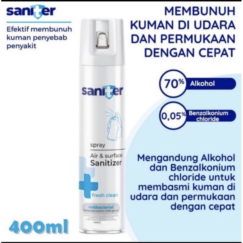 Saniter Spray Air Surface Sanitizer 400 ml Disinfectant Antibacterial