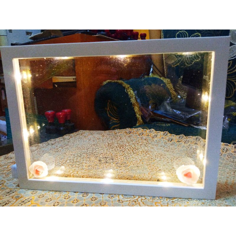 Bingkai Box 3D DOUBLE AKRILIK A4(21x30cm) Anti Pecah + Lampu | Frame