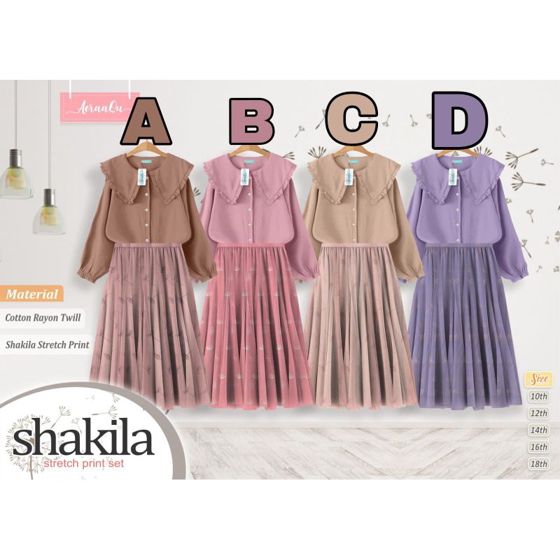 SET SHAKILA DRESS ANAK SHAKILA BY AERAAQU BAHAN SHAKILA ANAK