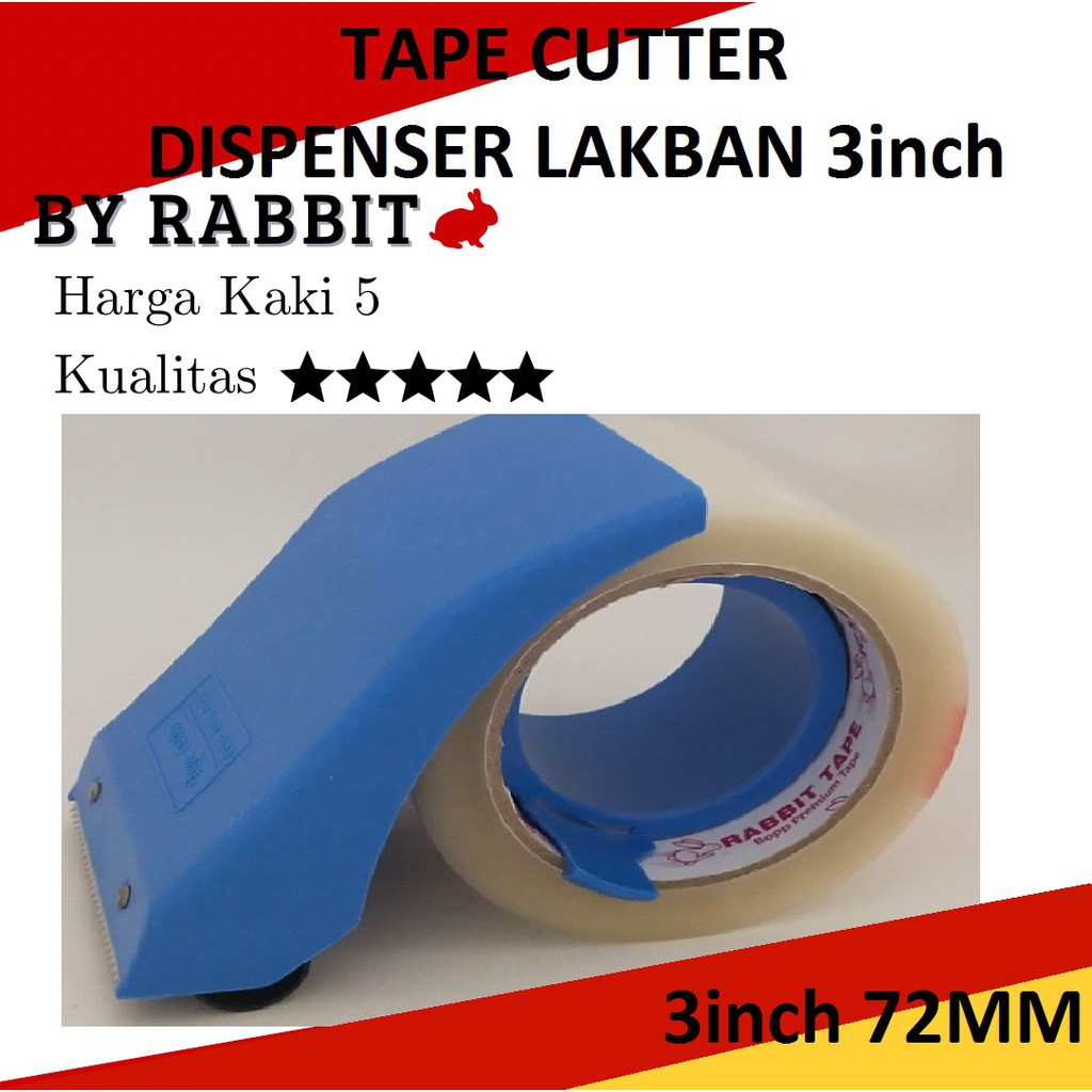 

Tape Dispenser lakban 3" Inch Rumah tempat lakban tape cutter