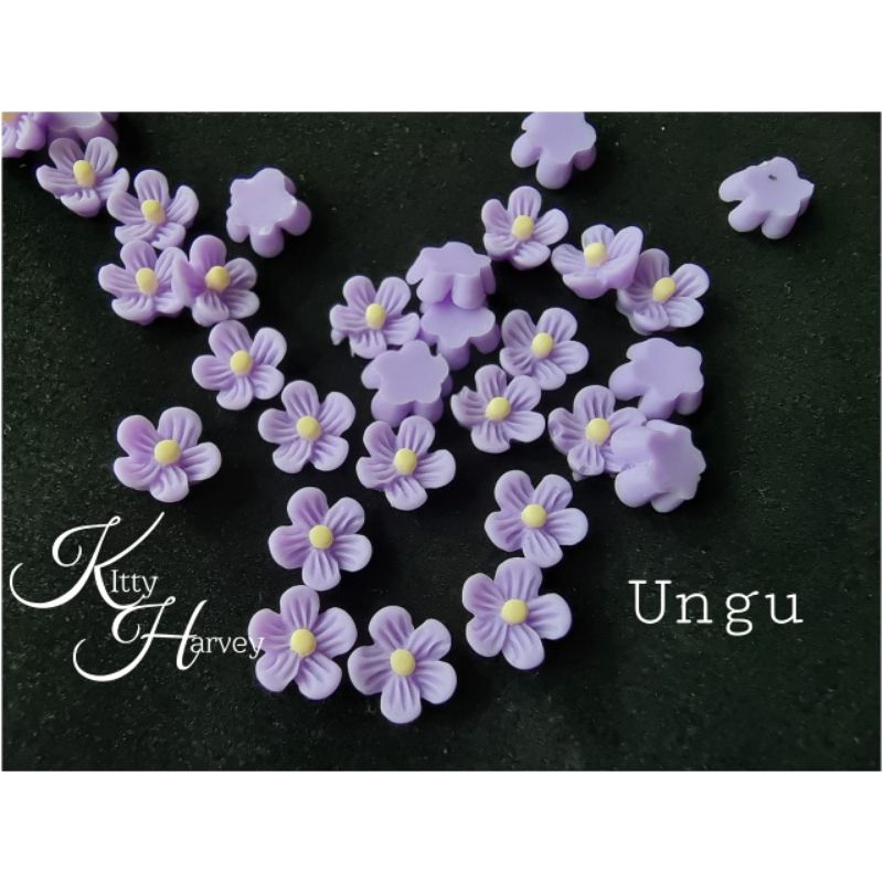 Resin Bunga Poppy | Hiasan Nail art &amp; Tasbih Digital
