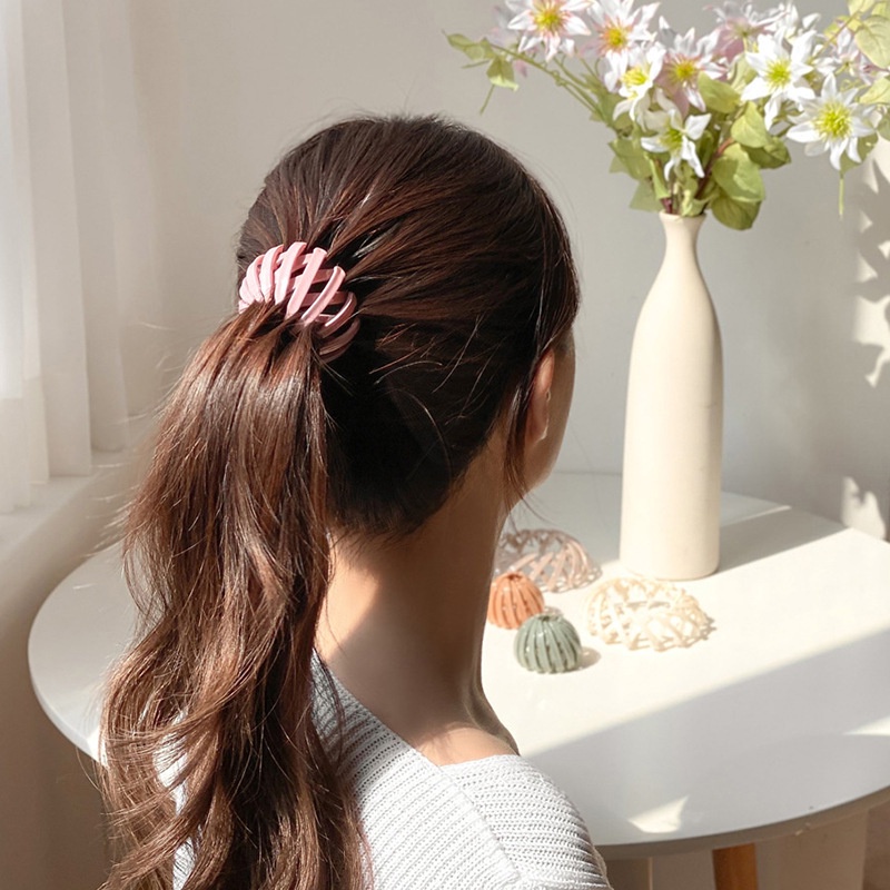 Korean Ins Simple Style Solid Color Creative Bird's Nest Horsetail Buckle Hairpin Hair Accessories for Women