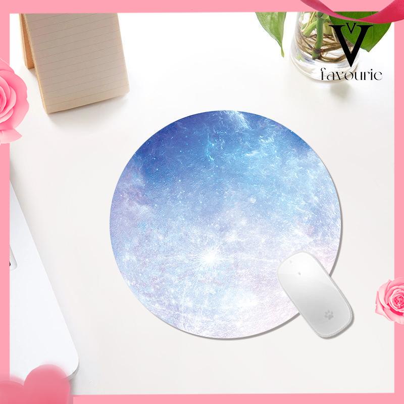 [COD]10 Gaya Desain Seni Kartun Mouse Pad Round Office Mouse Pad-FA