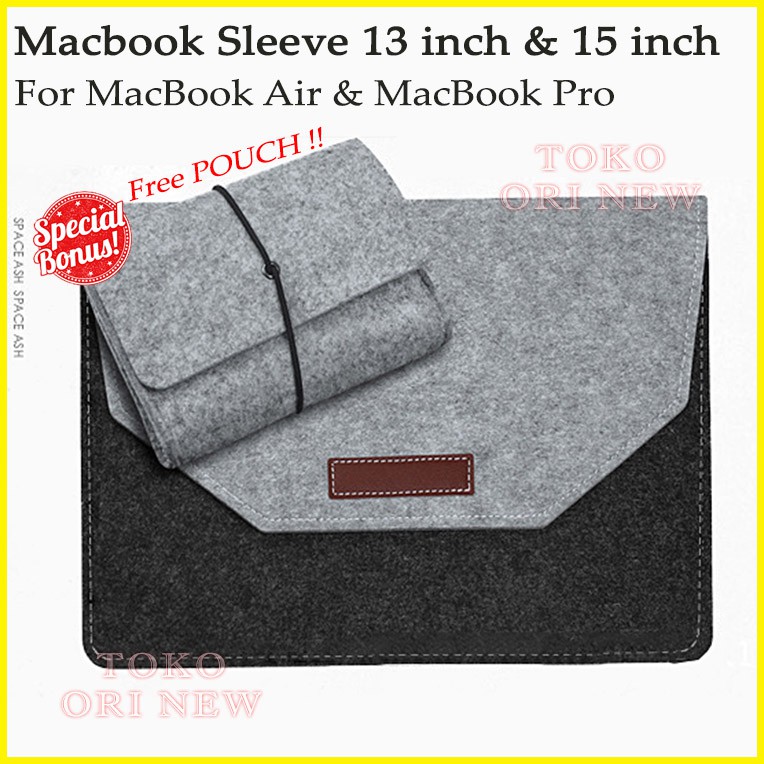 TAS LAPTOP SLEEVE MACBOOK AIR PRO BAG RETINA 13 15 2012 2017 2020 2019 NEW INCH Casual grey