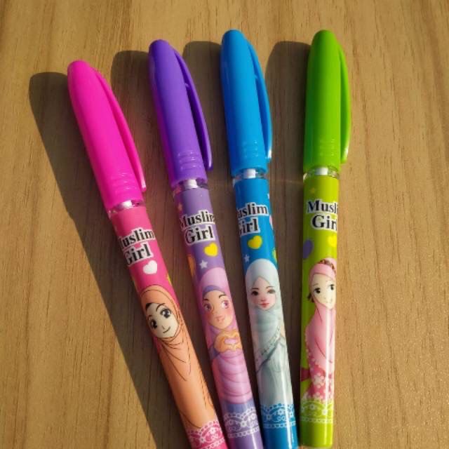 

PULPEN MUSLIM GIRL HIJAB PENA PEN GEL TINTA MURAH UNIK LUCU READY STOCK GROSIR
