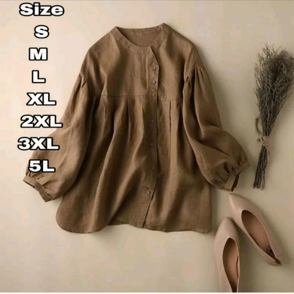 Mala Blouse Korea Lengan Balon Big Size Over Size Wanita Size S M L XL XXL XXXL 5L Atasan Blouse Jumbo Kerja