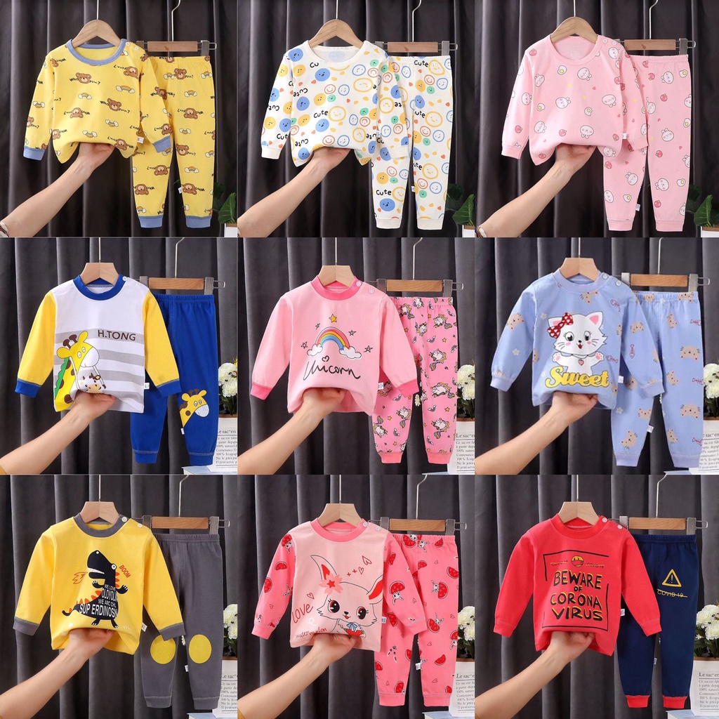 PIYAMA KAOS IMPORT BAJU TIDUR ANAK LENGAN PANJANG BAHAN PREMIUM PART 3