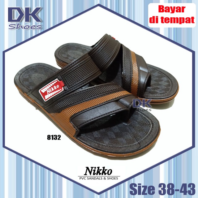 Nikko 8132 38-43 M-XL Sandal Pria Karet Sehari-hari / Sandal Santai / Sandal Bapak