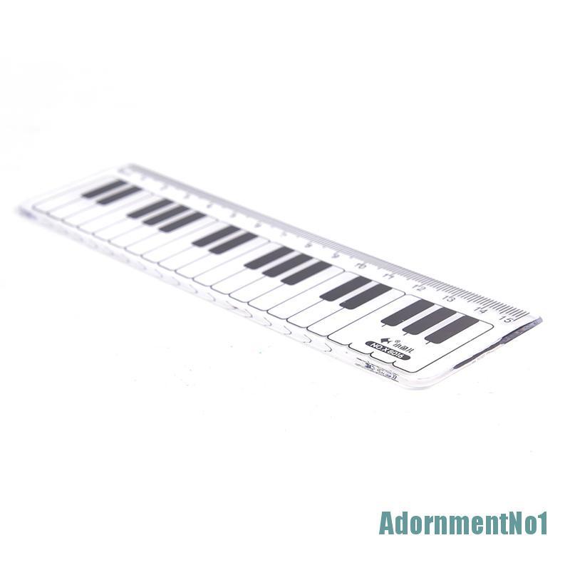 (AdornmentNo1) Penggaris Keyboard Piano 15cm 6in Warna Hitam + Putih