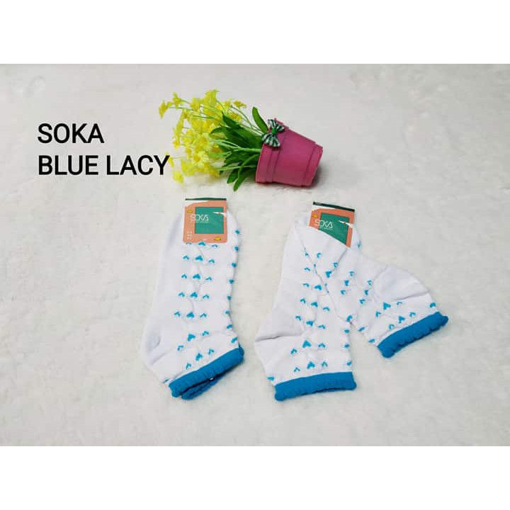 Soka Blue Lacy Kaos Kaki pendek dewasa