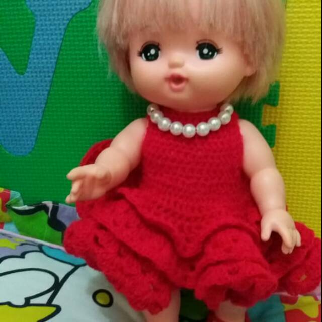 Dress rajut buat boneka mellchan