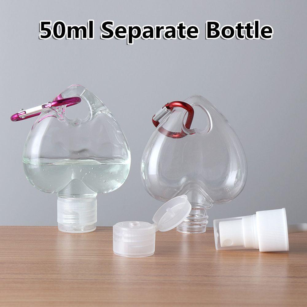 POPULAR 50ml Portable Empty Container Bottle Perfume Lotion Jar Heart Spray Bottle Travel Transparent Refillable Alcohol With Metal Hook