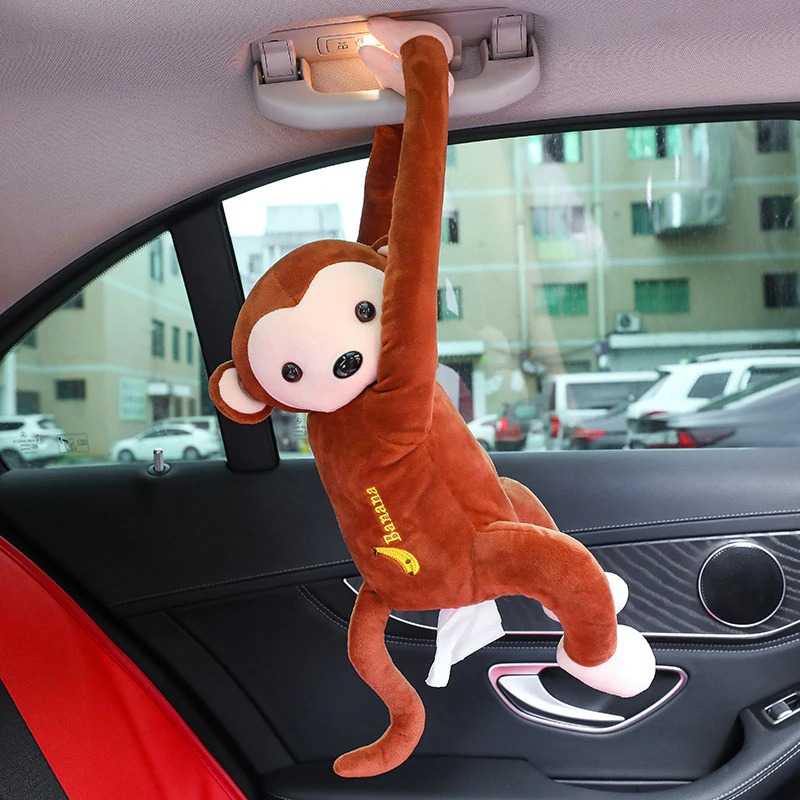 (BISA COD) RVOSTR EAFC Tempat Tisu Mobil Cartoon Monkey Car Hanging Tissue Box - EA311