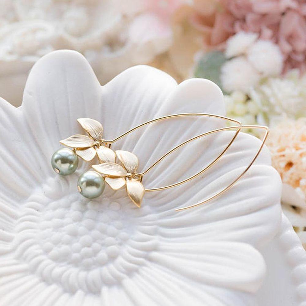 R-flower 1pasang Anting Bunga Anggrek New Charm Fashion Pearl