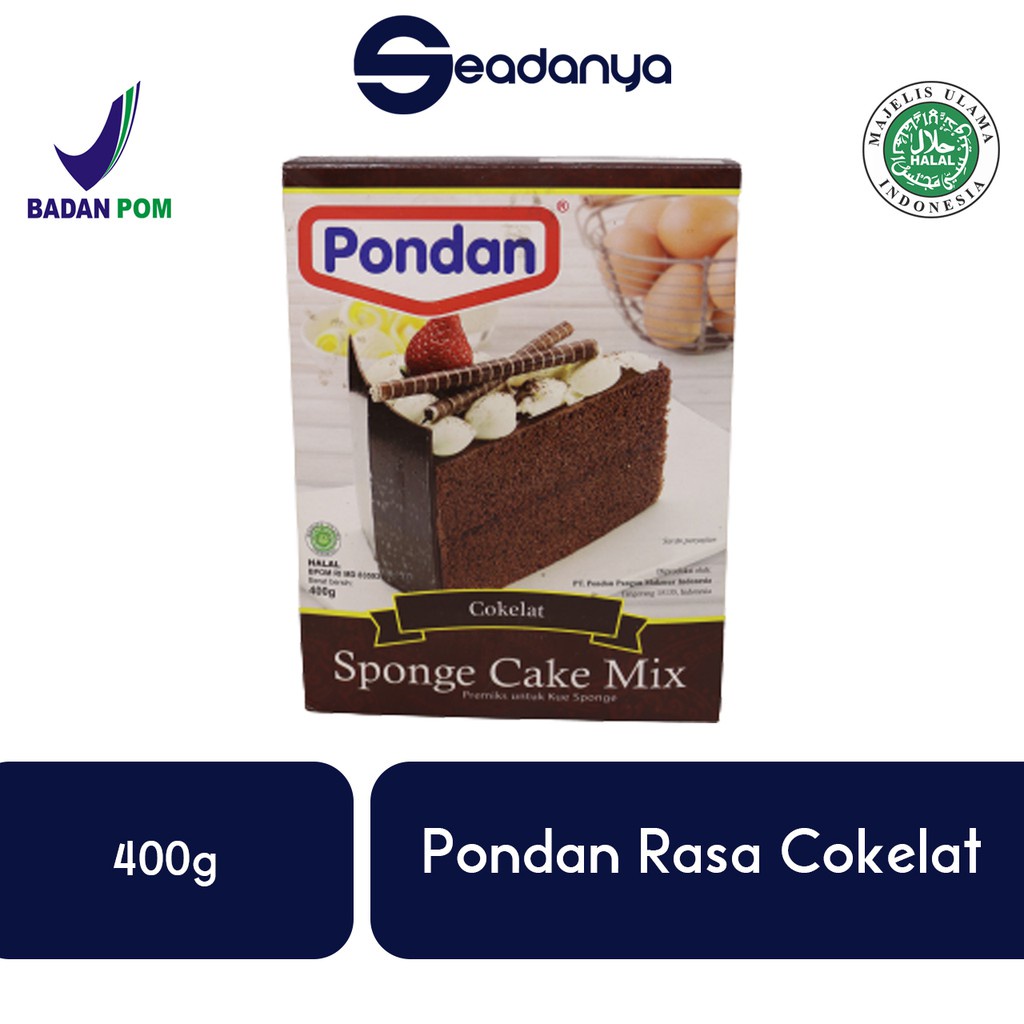 

Pondan Sponge Cake Mix rasa Cokelat 400g Premiks untuk Kue Sponge HALAL MUI BPOM - Harga Promo