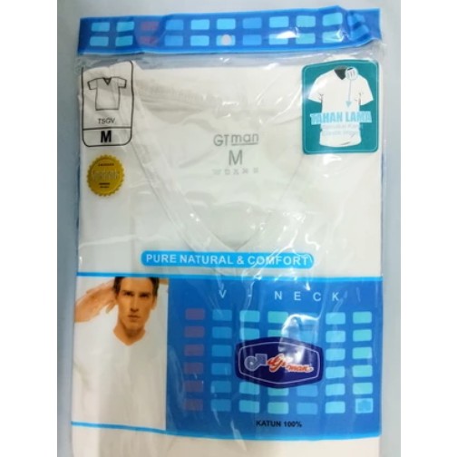 Kaos Dalam / Kaos Oblong Pria Gt man | GTman Putih V Neck