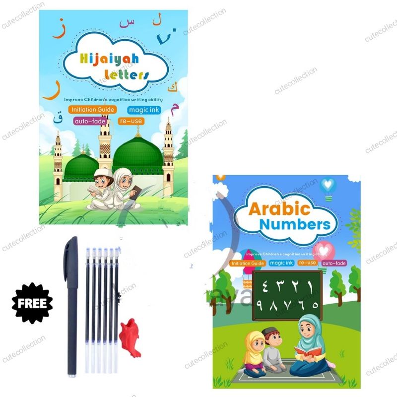 

Buku Magic 3D Hijaiyah dan Arabic Angka / Belajar menulis Tulisan hilang berulang ulang kali