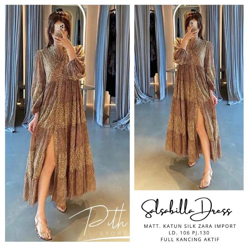 Dress Katun Silk Zara Import - Salsabilla Dress