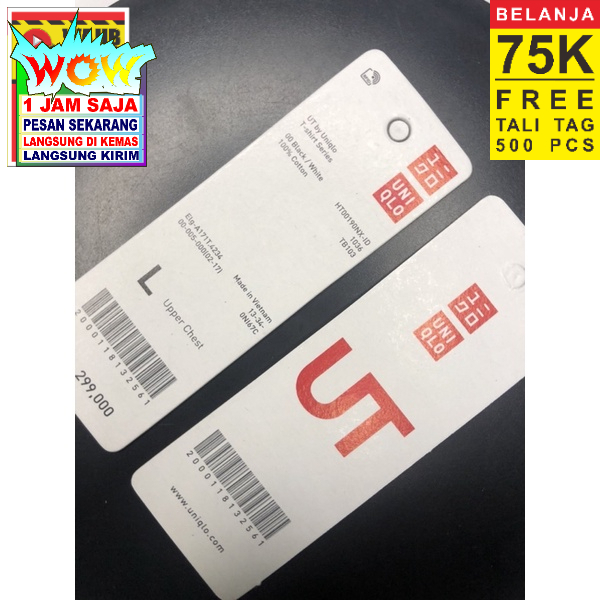 

UNIQLO LABEL PRICE TAG BARCODE SUPER PREMIUM CO 1X DI KIRIM 600PCS