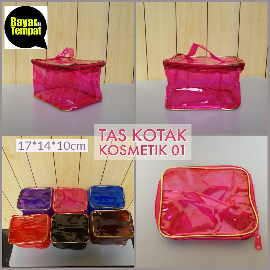 TERMURAH Tas Kotak 01 Transparan makeup organizer Multifungsi