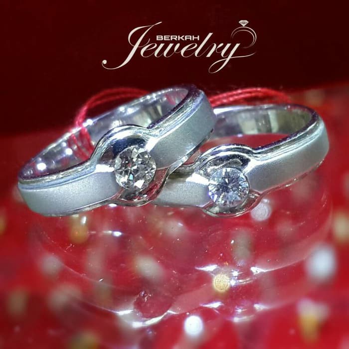 Cincin Wanita Kawin Nikah Original Emas Gold 18k Berlian Diamond Eropa Putih Asli DK1370