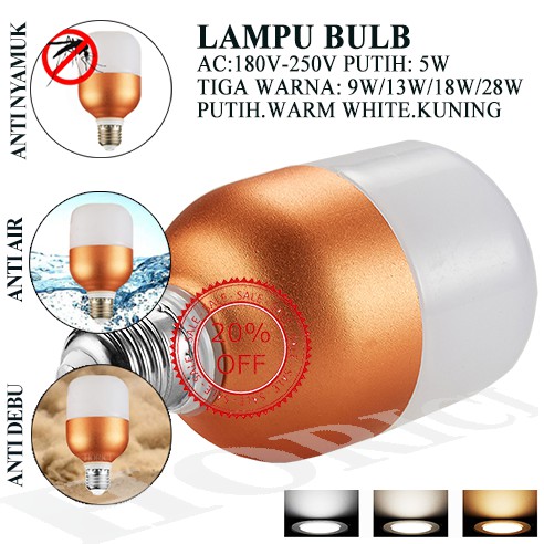 5W 9W 13W 18W 28W 3 WARNA Lampu Bulb Led good eyes berkualitas tinggi LED Bulb E27 3 WARNA LAMPU