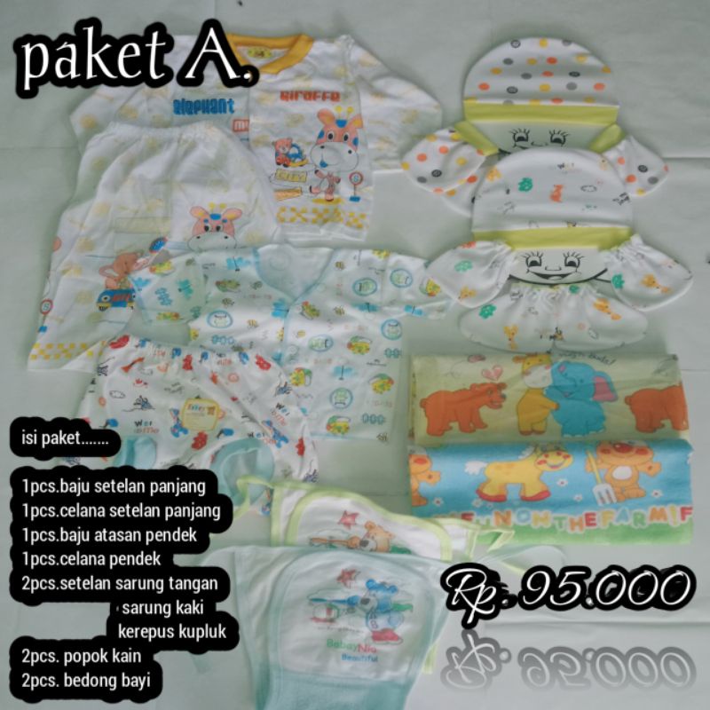 paket baju bayi baru lahir lengkap