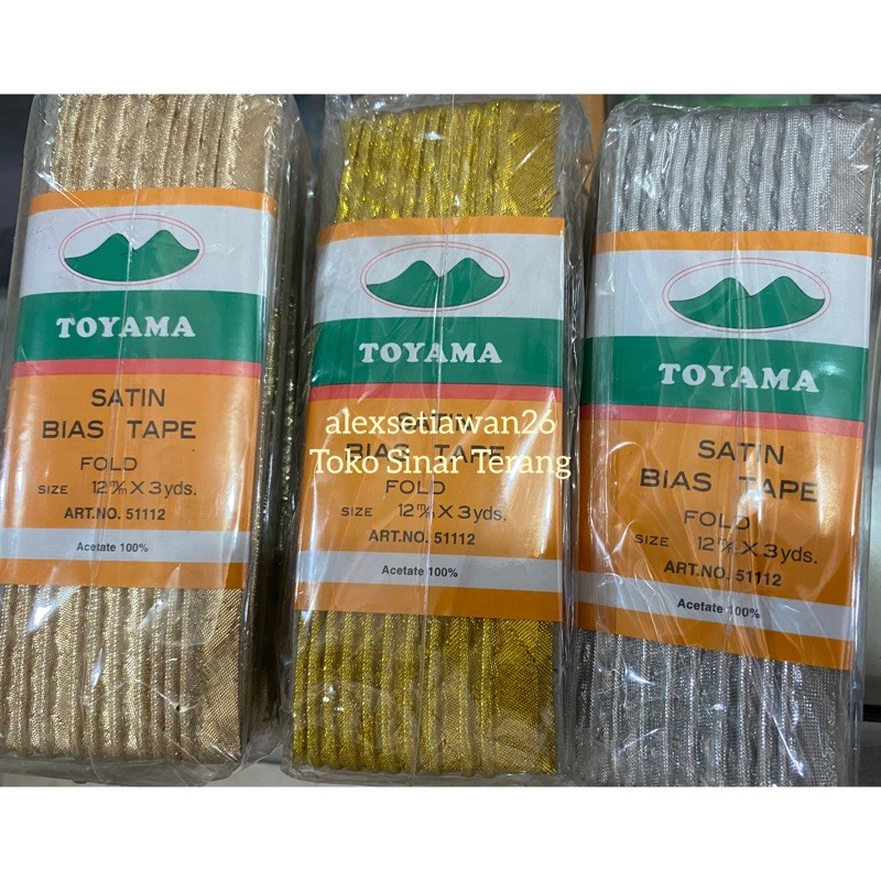 Bisban satin isi emas perak Toyama lusinan
